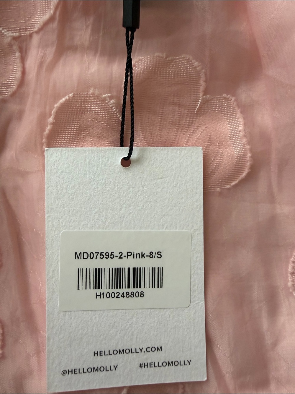 Hello Molly Blush Pink Strapless Floral Appliqué Dress - Picture 5 of 5